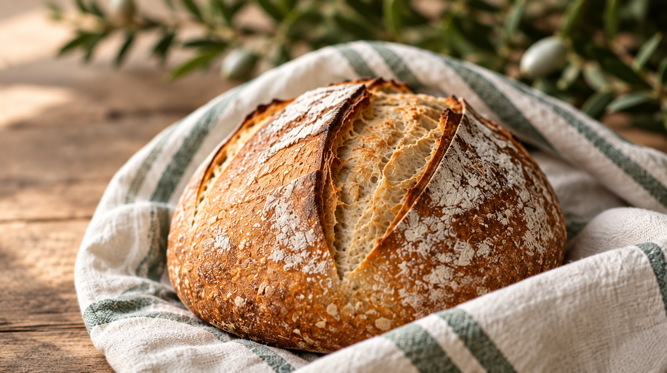 Fresh artisan sourdough loaves